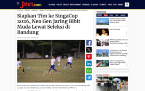 Preparing a Team for SingaCup 2026, Neo Gen Scouts Young Talent Through Trials in Bandung - JPNN - screenshot of article on JPNN