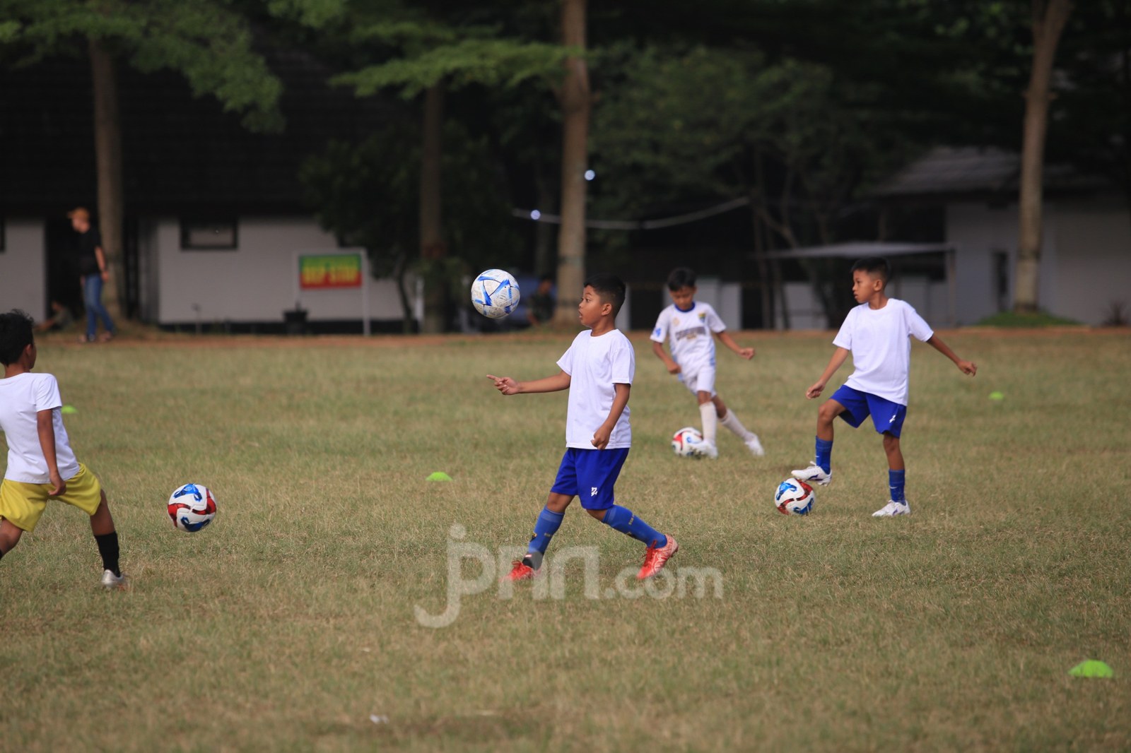 Young players at the Neo Gen Football Academy trials in Bandung