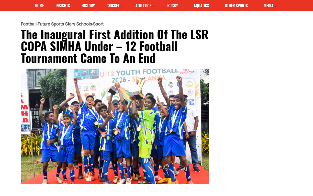 Inaugural LSR Copa Simha Under-12 Football Tournament Comes to an End - Kelisara - screenshot of article on Kelisara