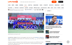 Indonesia's Representative Wins Singa Cup 2025 - Liputan6.com - screenshot of article on Liputan6.com