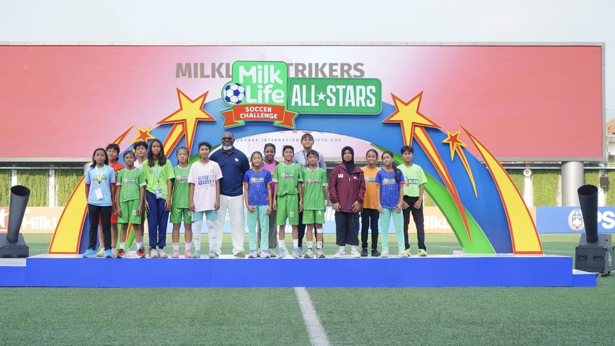 Jacksen Tiago announcing the 34 women's footballers for SingaCup 2026