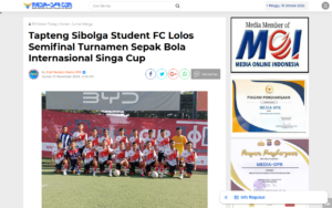 Tapteng Sibolga Student FC Reach Semi-Final of Singa Cup International Football Tournament - Media DPR - screenshot of article on Media DPR
