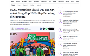 MLSC Announces U12 and U14 Squads for SingaCup 2026, Ready to Compete in Singapore - Merdeka.com - screenshot of article on Merdeka.com