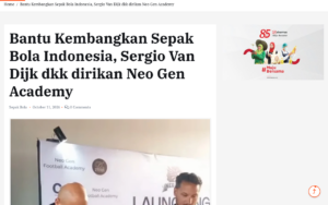 Helping Develop Indonesian Football, Sergio Van Dijk and Colleagues Found Neo Gen Academy - screenshot of article on Mimbar Nusantara