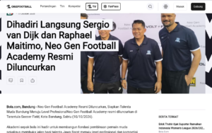 Sergio van Dijk and Raphael Maitimo Attend as Neo Gen Football Academy Is Officially Launched - OneFootball - screenshot of article on OneFootball (Bola.com)