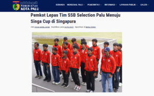 City Government Sends Off SSB Selection Palu Team to Singa Cup in Singapore - Palu City Government - screenshot of article on Palu City Government (palukota.go.id)