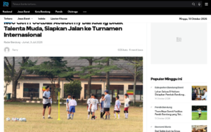 Neo Gen Football Academy Bandung Targets Young Talent, Prepares Path to International Tournaments - Radar Bandung - screenshot of article on Radar Bandung
