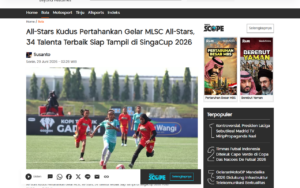 All-Stars Kudus Retain MLSC All-Stars Title, 34 Top Talents Ready for SingaCup 2026 - SINDOnews - screenshot of article on SINDOnews