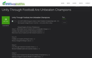 Unity Through Football Are Unbeaten Champions - Sports with Haritha - screenshot of article on Sports with Haritha