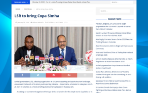 LSR to Bring Copa Simha - SriLankaSports.com - screenshot of article on SriLankaSports.com