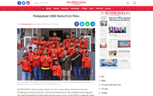 Palu Mayor's Office Sends Off SSB Selection Palu Team to Singa Cup in Singapore - Sulteng Raya - screenshot of article on Sulteng Raya