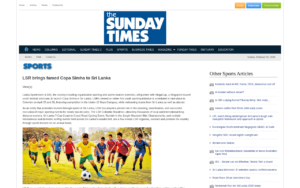LSR brings famed Copa Simha to Sri Lanka - the Sunday Times - screenshot of article on the Sunday Times (Sri Lanka)