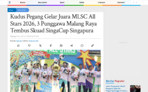 Kudus Hold the MLSC All Stars 2026 Title, 3 Malang Raya Players Make the SingaCup Squad for Singapore - Tribun Jatim - screenshot of article on Tribun Jatim